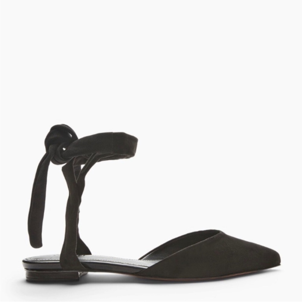 NIB Schutz Black Suede Barbrah Flat Sz 7.5